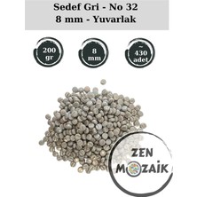 Zen Mozaik Sanatsal Mozaik Çalışmalarınız Için Sedefli Yuvarlak Cam Mozaik Taşı - Çap 8 mm (200 Gram)