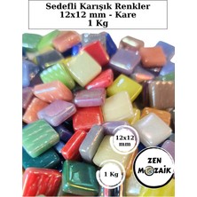 Zen Mozaik Sanatsal Mozaik Çalışmalarınız Için Karışık Renkli Cam Mozaik Taşları - 1 kg