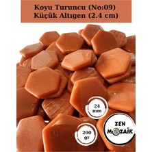 Zen Mozaik Sanatsal Mozaik Çalışmalarınız Için Altıgen Cam Mozaik Taşı - Kenar 12 Mm, Köşegen 24 mm (200 Gr)