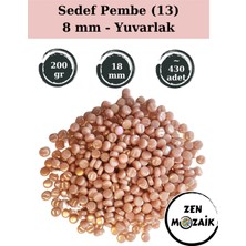 Zen Mozaik Sanatsal Mozaik Çalışmalarınız Için Sedefli Yuvarlak Cam Mozaik Taşı - Çap 8 mm (200 Gram)