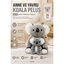 Open City 26 cm Gri Anne ve Yavru Koala Peluş Oyuncak Yumuşak Dekoratif Çocuk Odası Uyku Arkadaşı