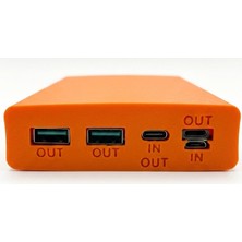 Gözeler Çift USB 5V 22.5W Led'li Micro Type-C Powerbank Hızlı Şarj Modülü ve  Powerbank Kutusu (Piller Dahil Değildir)