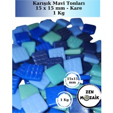 Zen Mozaik Sanatsal Mozaik Çalışmalarınız Için Karışık Renkli Cam Mozaik Taşları - 1 kg