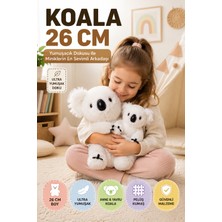 Open City 26 cm Beyaz Anne ve Yavru Koala Peluş Oyuncak Yumuşak Dekoratif Çocuk Odası Uyku Arkadaşı