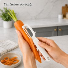 Yan Sebze Soyacağı Paslanmaz Çelik Bıçaklı Plastik Meyve Sebze Soyucu Çürük Temizleme Uçlu Şeffaf Kapaklı Sariva Home