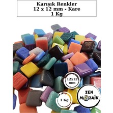 Zen Mozaik Sanatsal Mozaik Çalışmalarınız Için Karışık Renkli Cam Mozaik Taşları - 1 kg