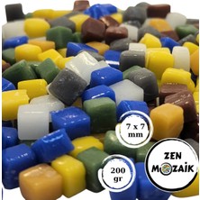 Zen Mozaik Sanatsal Mozaik Çalışmalarınız Için 7 mm Cam Mozaik Taşı - 7x7 mm - Karışık Renk (3)