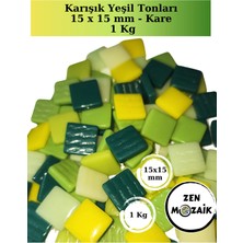 Zen Mozaik Sanatsal Mozaik Çalışmalarınız Için Karışık Renkli Cam Mozaik Taşları - 1 kg