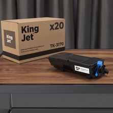 Kingjet Kyocera Uyumlu TK-3170 Standart Kapasiteli (20'li Paket) Çipli Muadil Toner | Ecosys P3050DN