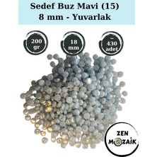 Zen Mozaik Sanatsal Mozaik Çalışmalarınız Için Sedefli Yuvarlak Cam Mozaik Taşı - Çap 8 mm (200 Gram)