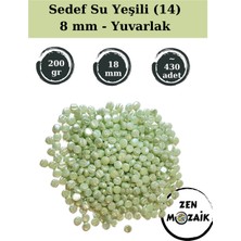 Zen Mozaik Sanatsal Mozaik Çalışmalarınız Için Sedefli Yuvarlak Cam Mozaik Taşı - Çap 8 mm (200 Gram)