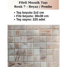 Zen Mozaik Sanatsal Mozaik Çalışmalarınız Için Fileli Cam Mozaik Taşı - Mozaik BOYUTU:20X20 mm