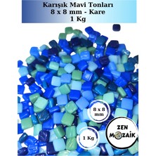 Zen Mozaik Sanatsal Mozaik Çalışmalarınız Için Karışık Renkli Cam Mozaik Taşları - 1 kg