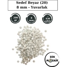 Zen Mozaik Sanatsal Mozaik Çalışmalarınız Için Sedefli Yuvarlak Cam Mozaik Taşı - Çap 8 mm (200 Gram)