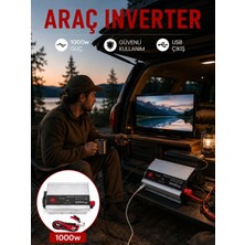 Belle Fusion Mey Ithalat® 1000W Araç Inverter Aküden Elektrik Üreten Taşınabilir Güç Dönüştürücü