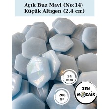 Zen Mozaik Sanatsal Mozaik Çalışmalarınız Için Altıgen Cam Mozaik Taşı - Kenar 12 Mm, Köşegen 24 mm (200 Gr)