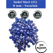 Zen Mozaik Sanatsal Mozaik Çalışmalarınız Için Sedefli Yuvarlak Cam Mozaik Taşı - Çap 8 mm (200 Gram)