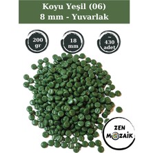 Zen Mozaik Sanatsal Mozaik Çalışmalarınız Için Yuvarlak Cam Mozaik Taşı - Çap 8 mm (200 Gram)