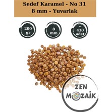 Zen Mozaik Sanatsal Mozaik Çalışmalarınız Için Sedefli Yuvarlak Cam Mozaik Taşı - Çap 8 mm (200 Gram)