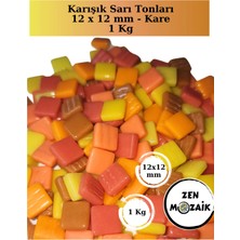 Zen Mozaik Sanatsal Mozaik Çalışmalarınız Için Karışık Renkli Cam Mozaik Taşları - 1 kg