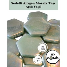 Zen Mozaik Sanatsal Mozaik Çalışmalarınız Için Sedefli Altıgen Cam Mozaik Taşı - Kenar 18 Mm, Köşegen 36 mm (200 Gr)
