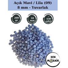 Zen Mozaik Sanatsal Mozaik Çalışmalarınız Için Sedefli Yuvarlak Cam Mozaik Taşı - Çap 8 mm (200 Gram)