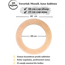 Zen Mozaik Yuvarlak Mozaik Ayna- Kolay Yapım Bazı | Mozaik Yapımına Uygun Hazır Şablonlu Ahşap Zemin