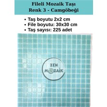 Zen Mozaik Sanatsal Mozaik Çalışmalarınız Için Fileli Cam Mozaik Taşı - Mozaik BOYUTU:20X20 mm