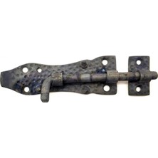 Marsilyan™- Antika Tarz Dekoratif Pirinç Dövme Kapı Sürgüsü - 7cm, Oksit