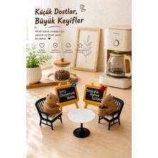 EVORADECO Sevimli Kapibara 5 Parça Kahve Köşesi Seti - Modern Minimal Masa Üstü Hediyelik Biblo