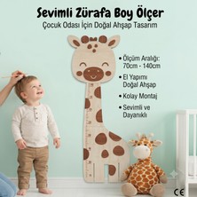 Mezora Zürafa Ahşap Çocuk Boy Büyüme Grafiği Cetvel / Aile Bebek Çocuk Odası Boy Ölçer