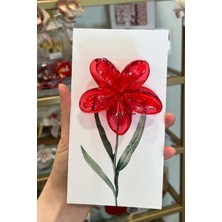 Eco Lounge Kırmızı Lotus Toka 8 cm (Kartsız)