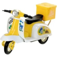 Datatek Çek Bırak Metal Vespa Motor 12 cm - FY361A-12D - Sarı (Lisinya)