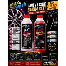 Max&wash Jant & Lastik Bakım Seti 2x1 kg | Jant Temizleyici + Lastik Parlatıcı + 2 Adet Fısfıs Hediyeli | Profesyonel Araç Bakım Seti
