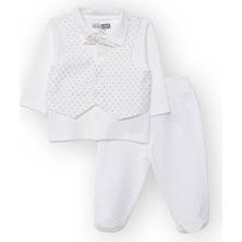 TeknoKapsül Ebebek Hello Baby Hellobaby Erkek Bebek Yenidoğan Mevlüt Kıyafeti Gabardin Kapüşonlu Uzun Kol Patikli Paça