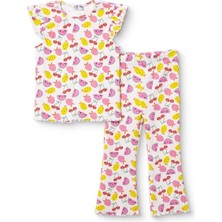 TeknoKapsül Ebebek Hello Baby Hellobaby Kız Bebek Bluz-Tayt Meyve Baskılı Bisiklet Yaka Kısa Kol Reçme