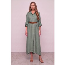Passion Moda Evi Modal Uzun Salaş Kemerli Elbise