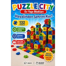  3d şehir kurma blokları - eğitici ev yapı blokları oyuncağı - 132 parça