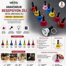 Mersi Shop Anahtarlık Resepsiyon Zili Metal Mini Masa Zili Sesli Anahtarlık Dekoratif Çanta Anahtarlık Aksesuarı