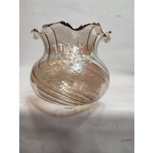 Kuğulu Avize Küçük Avize Camı.el Yapımı.bal Renkte  (Duy Yuvası:3.00 Cm-H:9.50 Cm) (E.14) Mum Ampule Göre.