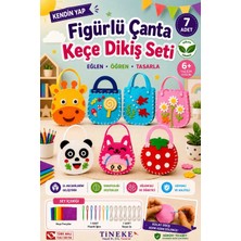 Tineke Figürlü Keçe Dikiş Seti 7'li Kendin Yap Çanta Yapım Seti Eğitici Hobi Oyuncağı El Becerisi 6+ Yaş