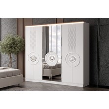 Doressa Zeren White 6 Kapılı Gardırop
