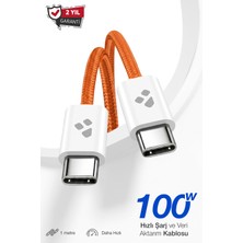 Kensa 100W Destekli Usb-C To Usb-C Hızlı Şarj ve Yüksek Hızlı Veri Aktarım Kablosu