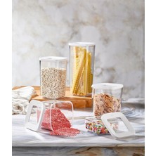 Kare Saklama Kabı (Şeffaf) 5li Set VP-188, Beyaz