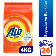Alo-4 kg Kar Çiçeği Ferahlğı Beyazlar ve Renkliler Hızlı Çözülme Toz Deterjan