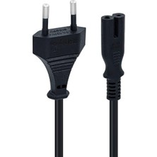 Ps3 / Ps4 / Ps5 / Xbox Series S-X Uyumlu Güç Kablosu 1.5 Metre 2pin Güç Kablosu Projeksiyon - Monitör - Tv Universal 2pin Güç Kablosu Teyp Fişi (1)