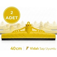 Mulpex Çekpas 40 cm 2 Adet Vidalı Sap Uyumlu | Yersil Çekçek Yer Çekçeği | Zemin Temizlik Aparatı