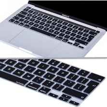 MacBook Pro Avrupa Ingilizce Klavye Koruyucu Uk Iso Ters L Enter A2338 M1 M2 A2251 A2289 A2141 Uyumlu Silikon Keyboard Cover Touch Bar Siyah