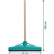 Mulpex Kauçuk Zemin Çekçeği 40 cm + 120 cm Ahşap Saplı Endüstriyel Temizlik Seti