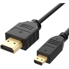 SLX-915 Micro HDMI To HDMI Kablo, 1 Metre HDMI M To Micro HDMI Type-D Kablo, 1080P Full Hd Görüntü ve Ses Aktarım Kablosu, Kamera Tablet Mini Laptop Raspberry Pi Tv Monitör Projeksiyon Uyumlu